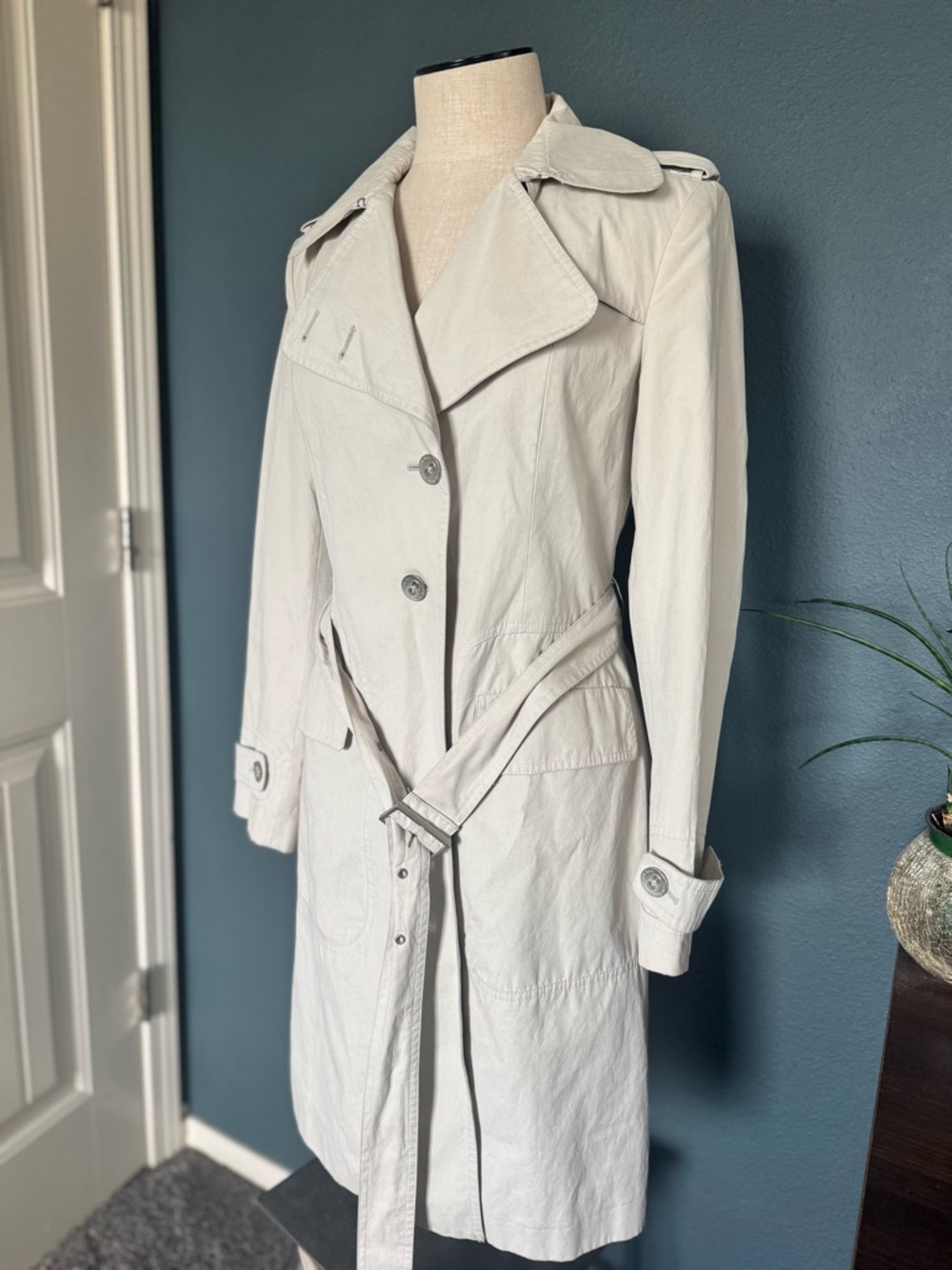 Calvin Klein light tan trench coat
